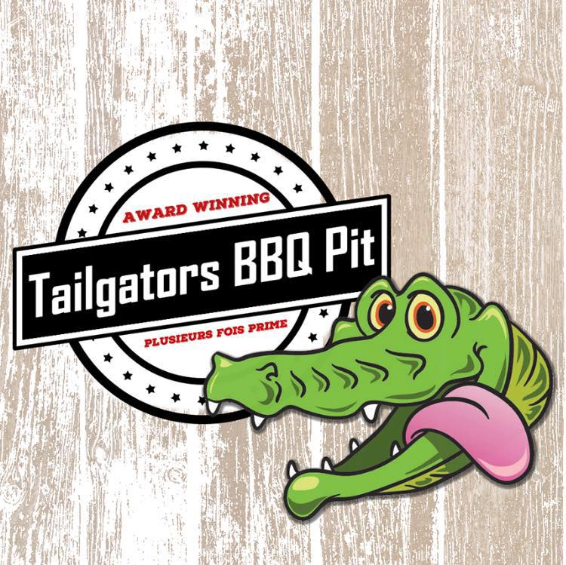 Tailgators BBQ Pit Logo - alligator with tongue sticking out